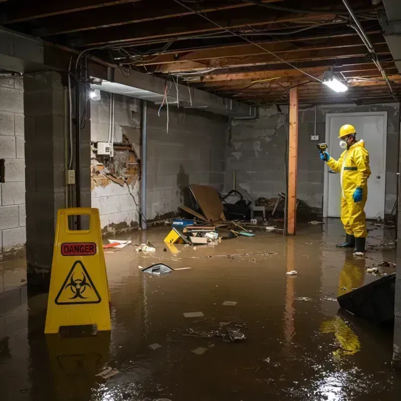 Flooded Basement Electrical Hazard in Bibb County, AL Property